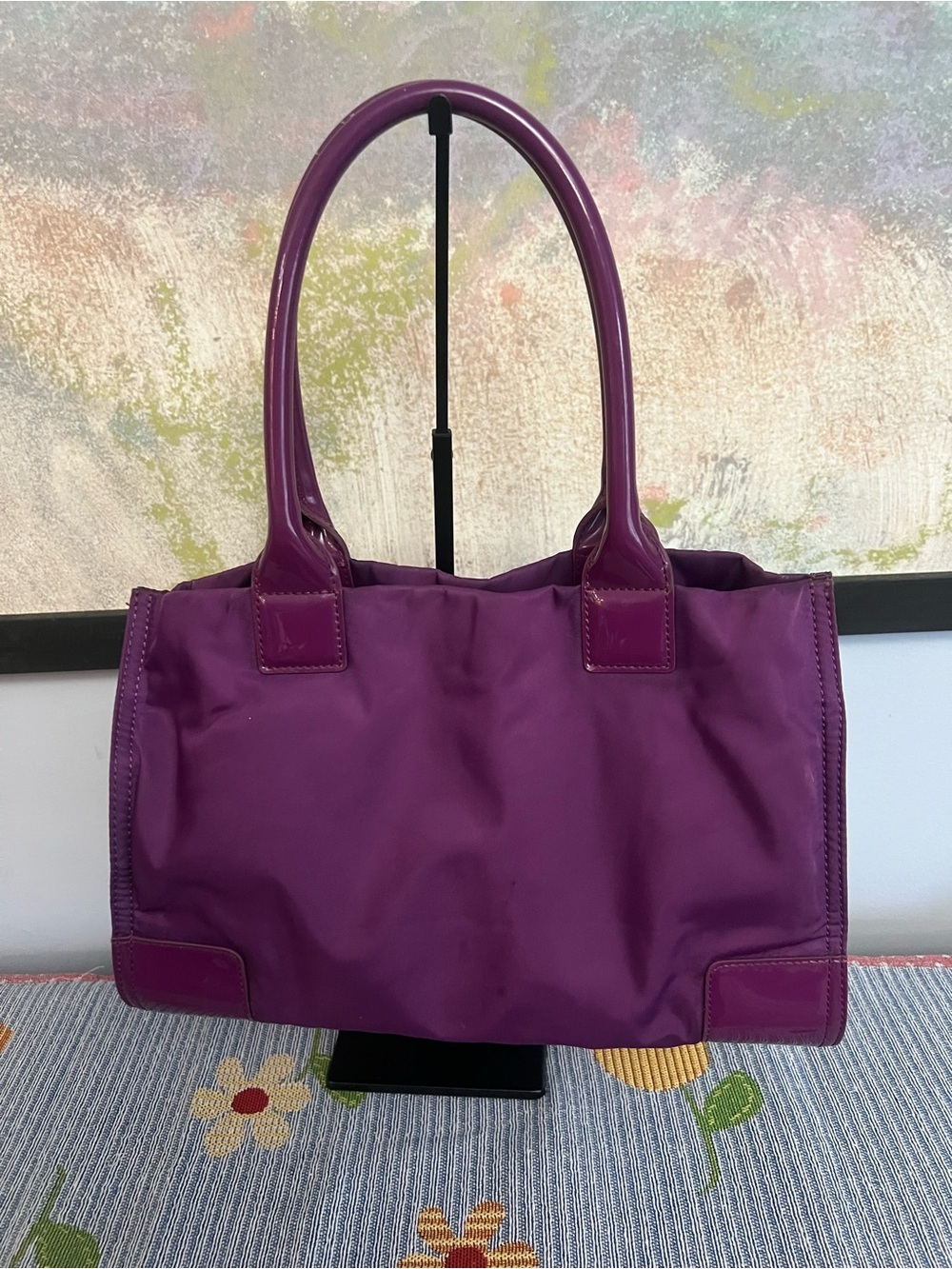 Tory Burch Mini Ella Purple Satchel Bag - Picture 3 of 10